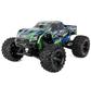 Traxxas X-Maxx 8S 4WD Brushless RTR Monster Truck with blue and green design large tires and detailed body features