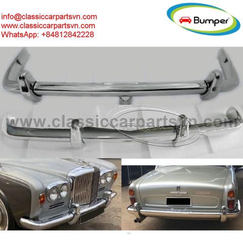 A polished chrome bumper for a 1965 Bentley T showcasing its elegant design and classic detailing