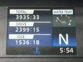 Display screen showing total hours 3935:33, drive hours 2399:15, idle hours 1536:18, water temperature gauge, and clock showing 5:54