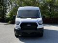 A white 2021 Ford Transit van with a black front grille and headlights visible in the center of the image