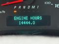 Dashboard display of a 2019 Chevrolet Express showing engine hours at 14444.0