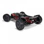 A black Arrma 1/7 TALION 6S EXB 4X4 RTR Brushless Speed Truck featuring large rubber tires a detailed chassis and a sleek design suitable for high-speed performance