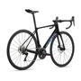 2025 Giant TCR Advanced 2 KOM Road Bike with a sleek black frame and blue accents featuring drop handlebars and disc brakes