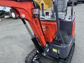 2024 AGT Mini Excavator with a red and gray body featuring an adjustable seat and front shovel attachment