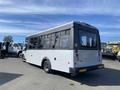 A white 2017 Chevrolet Express bus with large windows and a rear engine visible from the back side