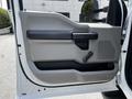The image shows the interior driver's side door of a 2017 Ford F-250 SD featuring a handle manual lock mechanism and fabric paneling
