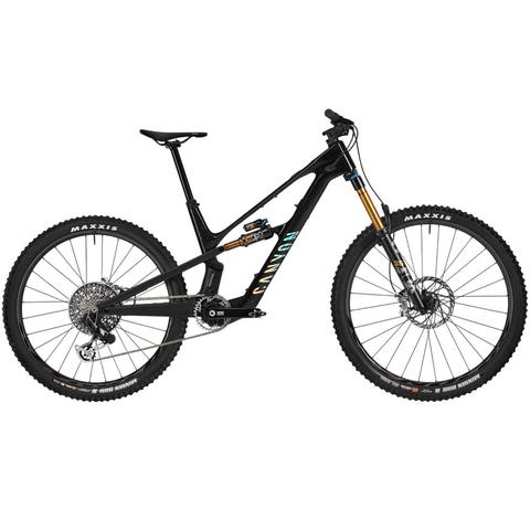 2025 Canyon Spectral:ONfly CF LTD Mountain Bike featuring a sleek black frame high-performance components and Maxxis tires designed for trail riding