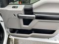 Interior door panel of a 2016 Ford F-150 featuring a handle speaker grille and various controls in a light gray and black color scheme