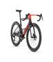 A 2024 BMC Teammachine R 01 Two Road Bike featuring a sleek black and red frame aerodynamic design drop handlebars and disc brakes