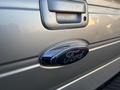 Close-up of the blue Ford emblem on a silver 2014 Ford F-150 truck