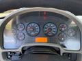 Dashboard of a 2008 International 7500 showing various gauges including speedometer, fuel gauge, RPM and warning lights