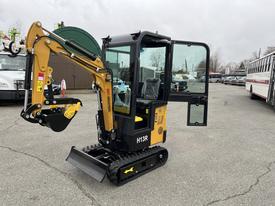 2024 AGT Industrial Yellow H13R Mini Excavator with a compact design equipped with a front bucket and tracks for maneuverability