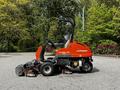 A 2015 Jacobsen Eclipse 322 golf course mower with a sleek orange and black design featuring two cutting decks and a tall operator seat
