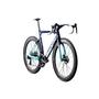 A 2026 Bianchi Oltre RC Team Replica Bahrain Victorious Carbon Aero Road Bike with a sleek blue and turquoise design and aerodynamic features