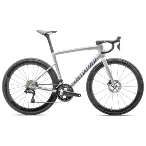 2025 Specialized Tarmac SL8 Pro road bike features a sleek frame aerodynamic design and Shimano Ultegra Di2 components with disc brakes and carbon wheels