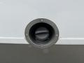 Fuel cap on a 2020 Chevrolet Express with a round shape and a black cover secured by screws