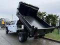 A 2017 Ford F-450 Super Duty truck with a raised dump bed showcasing its loading capacity and heavy-duty design