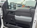 The interior door panel of a 2013 Ford F-150 with a textured surface and controls for locking and window operation