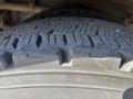 Close-up view of a tire from a 2007 International 7300 showing a detailed tread pattern on the rubber surface