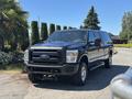A 2014 Ford F-250 SD with a black exterior and chrome accents parked in a lot showcasing its rugged design and large tires