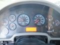 Dashboard of a 2014 International Durastar showing various gauges for speed RPM fuel and engine temperature along with warning lights and an information display