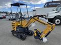 A 2024 AGT Mini Excavator in yellow and black with a compact design features a boom arm and a bucket attachment ready for excavation tasks