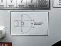 Diagram showing the full capacity work area for a 2008 International 7500 truck with arrows indicating a 180-degree operational range