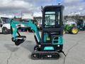 2024 AGT Industrial Green QH13R Mini Excavator with a compact design and articulated arm for digging and lifting tasks