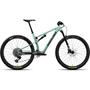 A 2026 Santa Cruz Blur 90 Trail mountain bike in mint green featuring large tires a lightweight frame and a sleek design for off-road riding
