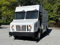 A white 2009 Morgan Olson Workhorse delivery van with large windows and a distinctive front grille parked in an outdoor setting