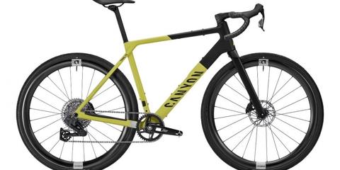 2026 Canyon Grail CF SL 7 AERO Gravel Bike featuring a sleek yellow and black frame disc brakes and thick tires designed for gravel riding
