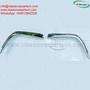 Two chrome Mercedes W116 EURO style bumpers designed for models produced between 1972 and 1981 arranged side by side