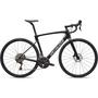 2026 Specialized Roubaix SL8 Sport Shimano 105 road bike featuring a sleek black frame drop handlebars and disc brakes designed for performance and comfort
