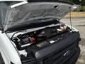 2017 Ford Econoline with its hood raised revealing the engine compartment and various components including the battery and fluid reservoirs