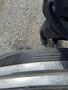 A 2009 Dodge Ram 5500 viewed from above showing part of the hood and the top of a tire on the ground