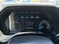 The dashboard of a 2015 Ford F-150 showing the speedometer odometer and various indicator lights along with a digital display for trip information