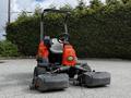 A 2015 Jacobsen Eclipse turf mower featuring a compact design with a comfortable seat steering controls and two cutting decks at the front