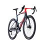 2026 BMC Teammachine R 01 THREE Carbon Aero Racing Road Bike with a sleek design featuring a grey and red frame and black wheels equipped with disc brakes