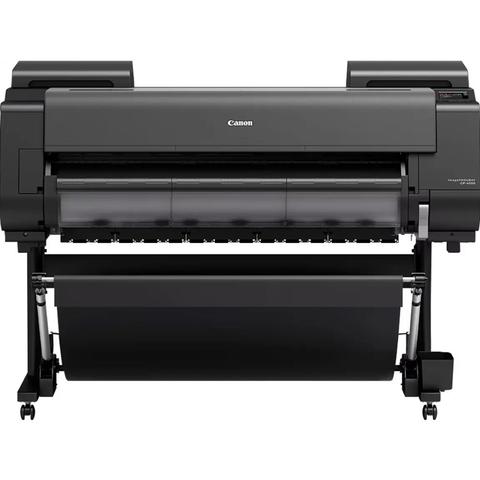 Canon imagePROGRAF PRO-4000 44 inch professional photographic printer with a black exterior and multiple ink cartridges visible in the front