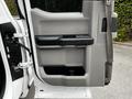 A grey interior door panel of a 2017 Ford F-250 featuring a handle and a storage pocket