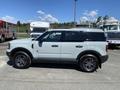 A 2023 Ford Bronco Sport in a light green color with black accents and alloy wheels parked on a paved surface