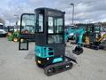 2024 AGT Industrial QH13R Mini Excavator with a compact design featuring a glass cabin and tracks without visible attachments