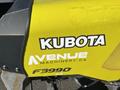 A bright yellow 2010 Kubota F3990 with visible branding labels including Kubota and Avenue Machinery