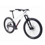 2024 Marin San Quentin 29 inch mountain bike featuring a sleek white frame and black front fork with knobby tires designed for off-road terrain