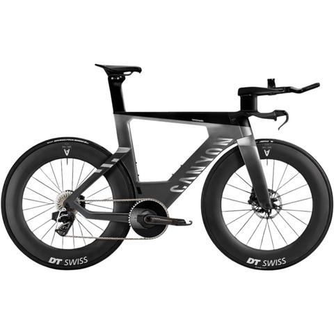 2026 Canyon Speedmax CFR 1by AXS Carbon Triathlon Road Bike featuring aerodynamic frame design and DT Swiss wheels
