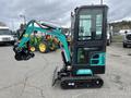 2024 AGT Industrial Green QH13R Mini Excavator featuring a compact design with tracks a front digging arm and a glass cabin for operator visibility