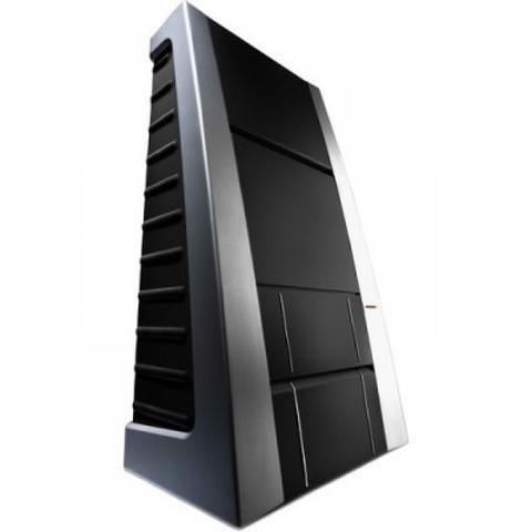 Hasselblad Flextight X5 Scanner with a sleek design featuring a vertical structure and smooth surfaces in black and silver colors