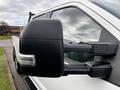 A close-up of the side mirror of a 2020 Ford F-250 SD showing a black housing and integrated light on the mirror assembly