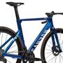 A blue metallic 2025 Canyon Aeroad CFR Di2 road bike featuring a sleek frame design disc brakes and aerodynamic components