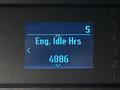 Display panel of a 2017 Ford F-250 showing engine idle hours with the reading 4886
